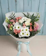 Букет цветов из:  Розы, Лизиантусы и Хризантемы #REPLACE_PRED# Бжедугхабле