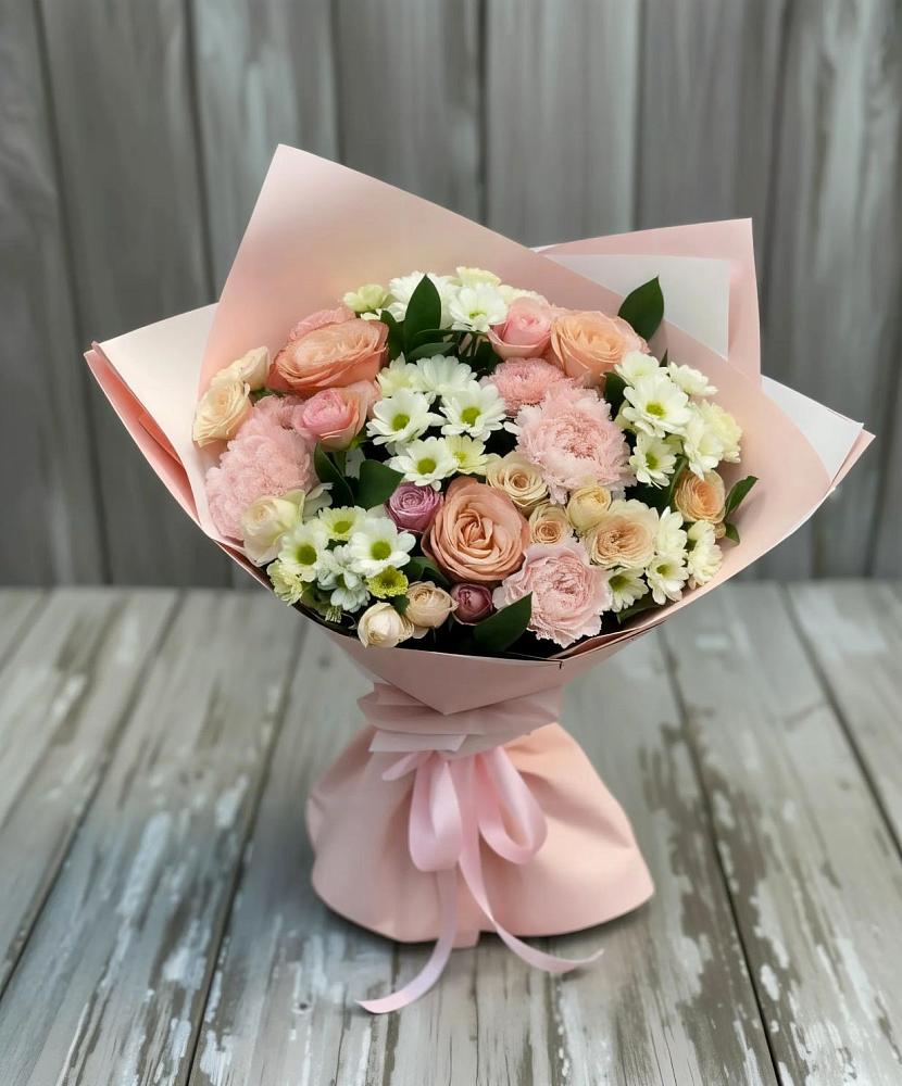 Букет цветов из: Гвоздики, Розы и Хризантемы в Бжедугхабле