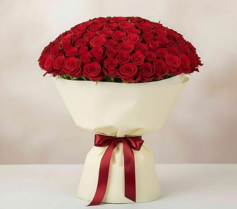 Букет 101 Красная роза Милано в Бжедугхабле