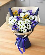 Букет цветов из:  Розы, Ирисы и Хризантемы в Бжедугхабле