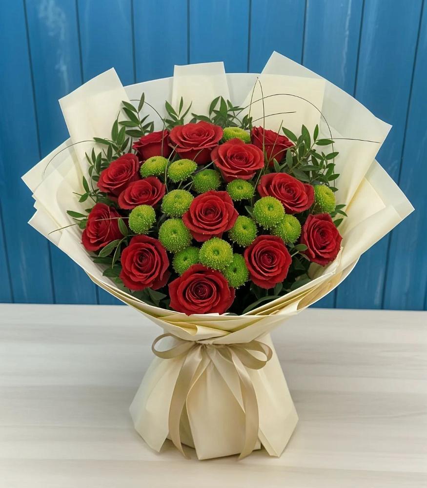 Букет цветов из: Розы и Хризантемы в Бжедугхабле